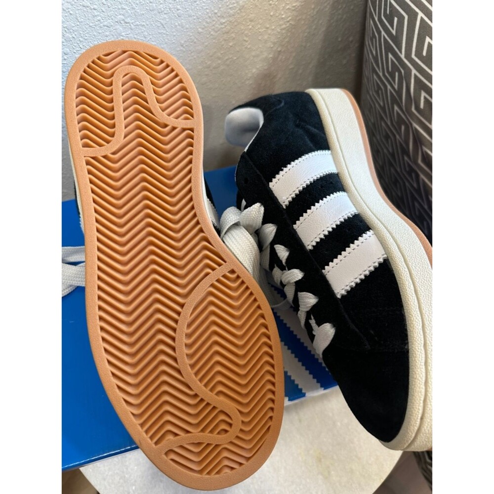 adidas Unisex Black & White Suede Campus Sneakers NWT (M7 / W8) - Picture 4 of 6